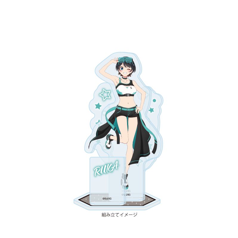 アクリルスタンドプレート 彼女、お借りします 25 更科瑠夏 サイバーネオンVer.(描き下ろしイラスト) (Acrylic Stand Plate "Rent-A-Girlfriend" 25 Sarashina Ruka Cyber Neon Ver. (Original Illustration))