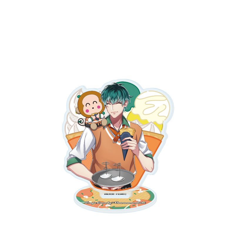 アクリルスタンド ヒプノシスマイク SANRIO NAKAYOKU EDIT 31 白膠木簓×おさるのもんきち(コラボイラスト) (Acrylic Stand "Hypnosismic -Division Rap Battle-" Sanrio Nakayoku Edit 31 Nurude Sasara x Osaru no Monkichi (Collaboration Illustration))