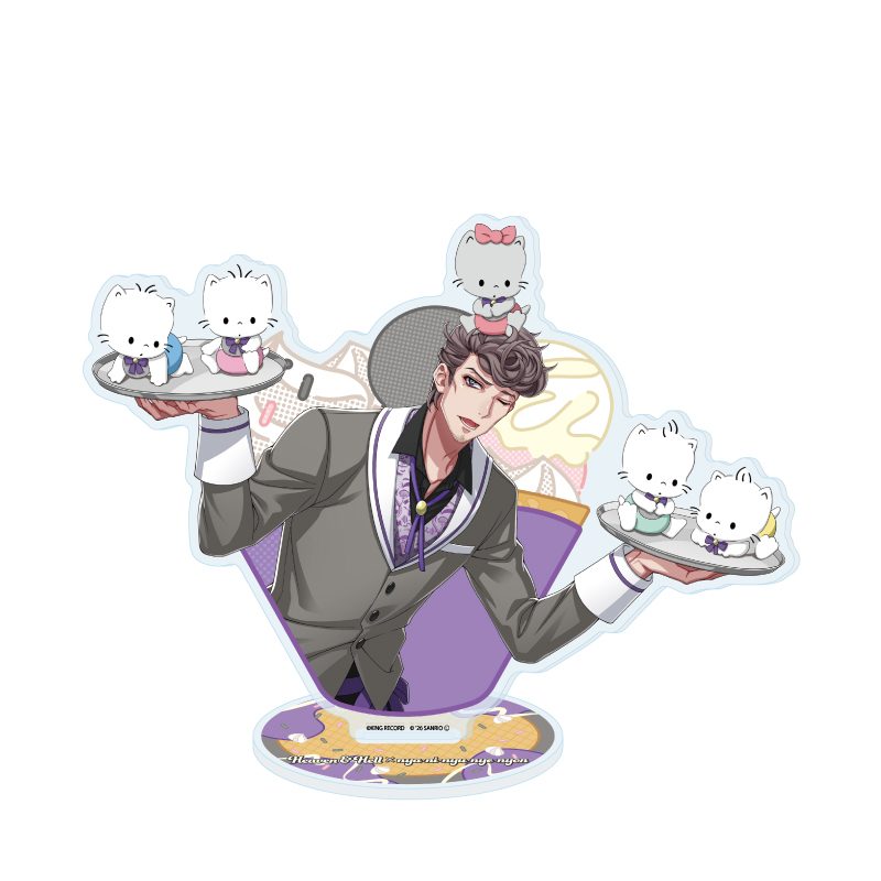 アクリルスタンド ヒプノシスマイク SANRIO NAKAYOKU EDIT 36 天国獄×ニャニィニュニェニョン(コラボイラスト) (Acrylic Stand "Hypnosismic -Division Rap Battle-" Sanrio Nakayoku Edit 36 Amaguni Hitoya x Nya-ni-nyu-nye-nyon (Collaboration Illustration))