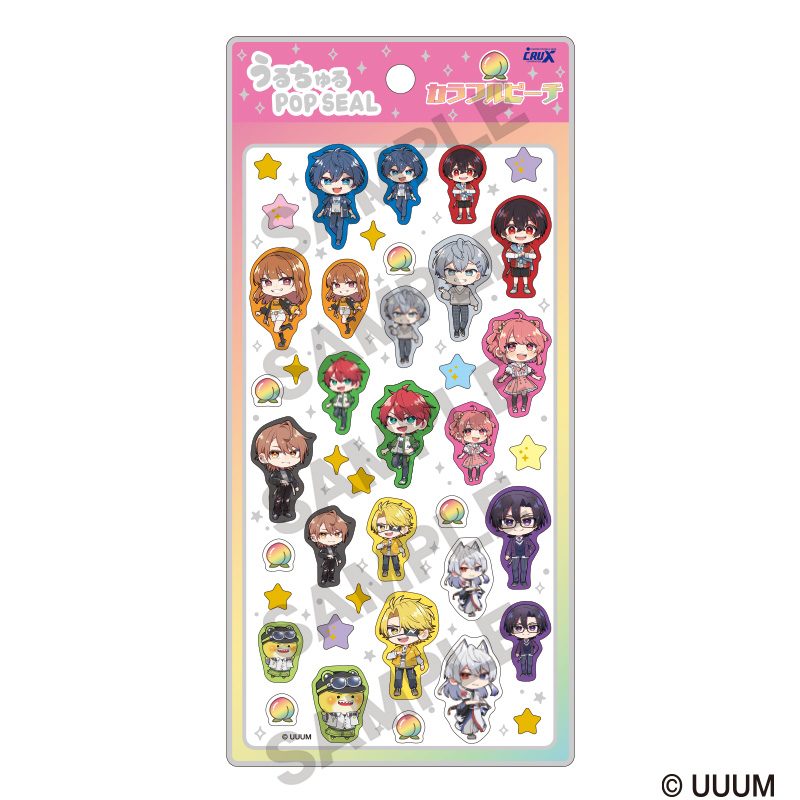 カラフルピーチ うるちゅるPOP SEAL ミニキャラ (Colorful Peach Uruchuru Pop Sticker Mini Character)