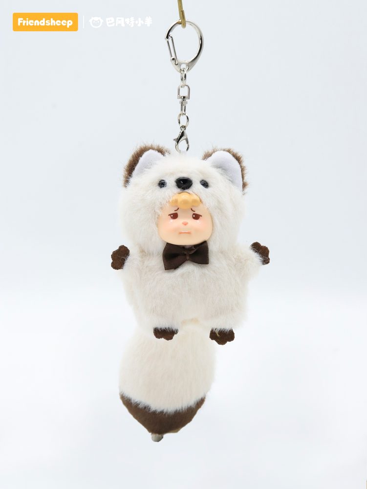 FRIENDSHEEP 福呼ぶしっぽシリーズ ぬいぐるみキーホルダー キッテン (FRIENDSHEEP ATTRACTING BIG TAIL OF WEALTH SERIES PLUSH KEYCHAIN KITTEN)