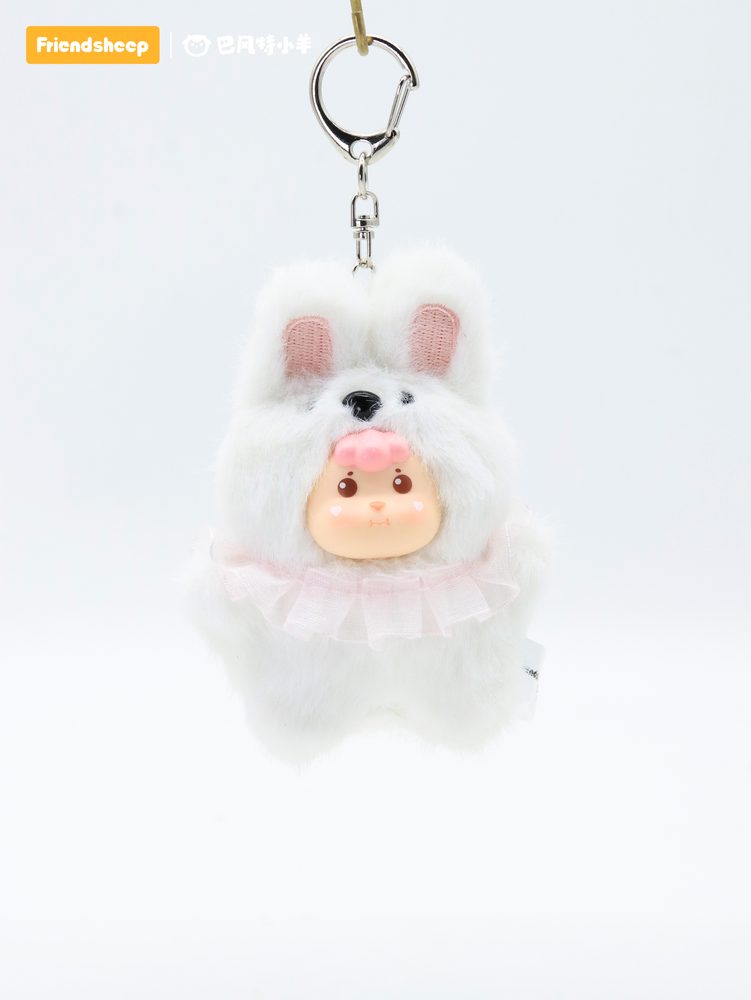 FRIENDSHEEP 福呼ぶしっぽシリーズ ぬいぐるみキーホルダー ウサギ (FRIENDSHEEP ATTRACTING BIG TAIL OF WEALTH SERIES PLUSH KEYCHAIN RABBIT)