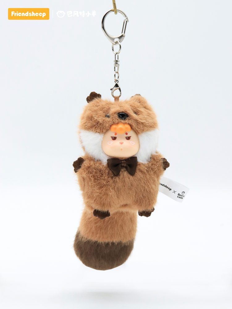 FRIENDSHEEP 福呼ぶしっぽシリーズ ぬいぐるみキーホルダー リス (FRIENDSHEEP ATTRACTING BIG TAIL OF WEALTH SERIES PLUSH KEYCHAIN SQUIRREL)
