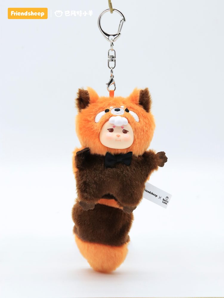FRIENDSHEEP 福呼ぶしっぽシリーズ ぬいぐるみキーホルダー レッサーパンダ (FRIENDSHEEP ATTRACTING BIG TAIL OF WEALTH SERIES PLUSH KEYCHAIN Ailurus)