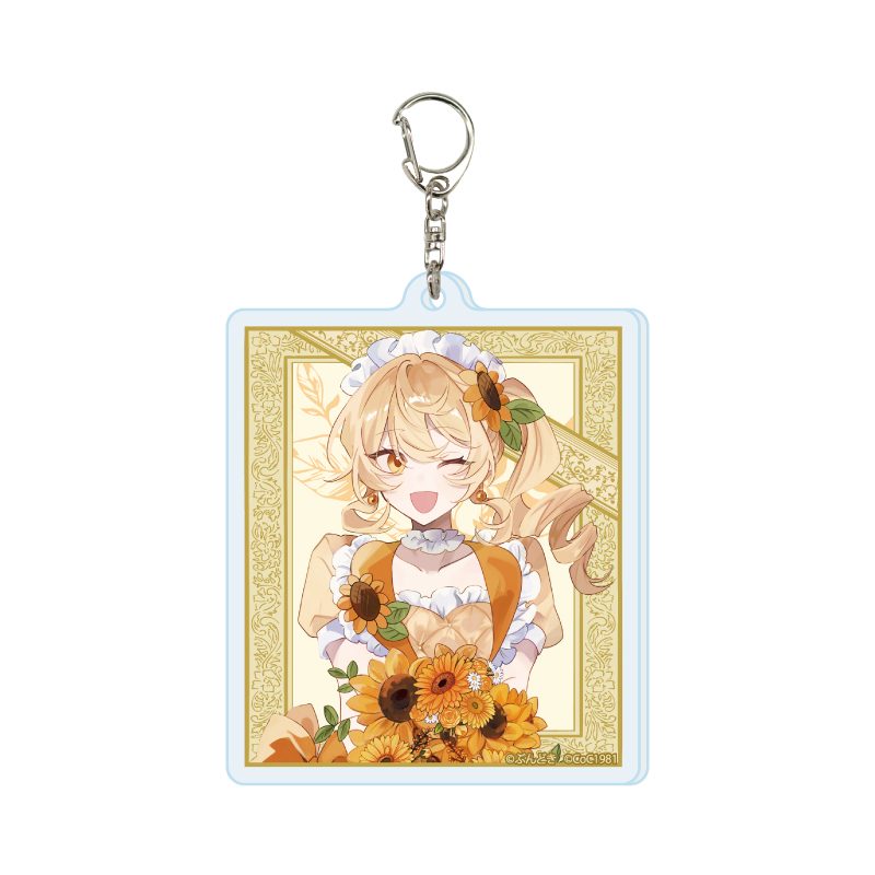 アクリルキーホルダー 咲って、スイートピー 03 ひまわり 花Ver.(描き下ろしイラスト) (Acrylic Key Chain "Waratte, Sweet Pea" 03 Himawari Flower Ver. (Original Illustration))