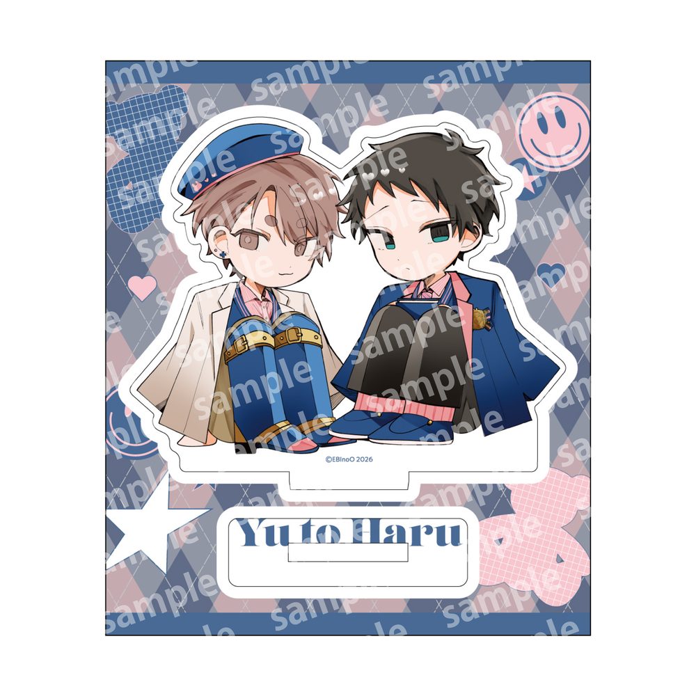 アクリルスタンド デフォルメ PINK/NAVY TRAD. CLUB Ver. 悠と晴 (Acrylic Stand Deformed Pink / Navy Trad. Club Ver. "Yu to Haru")