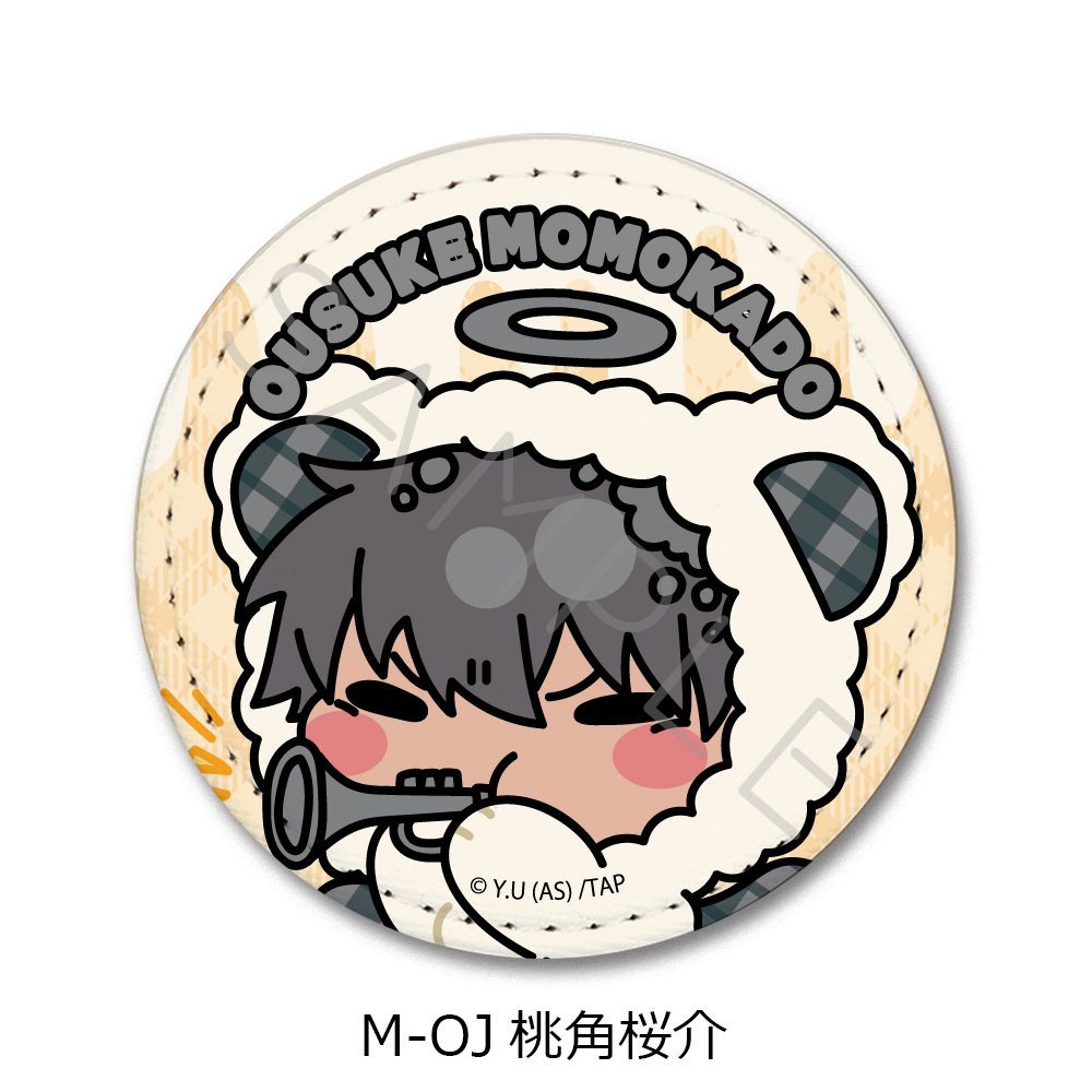 桃源暗鬼 第5弾 レザーバッジ(丸形) M-OJ 桃角桜介 ("Tougen Anki" Vol. 5 Leather Badge (Round) M-OJ Momokado Ousuke)