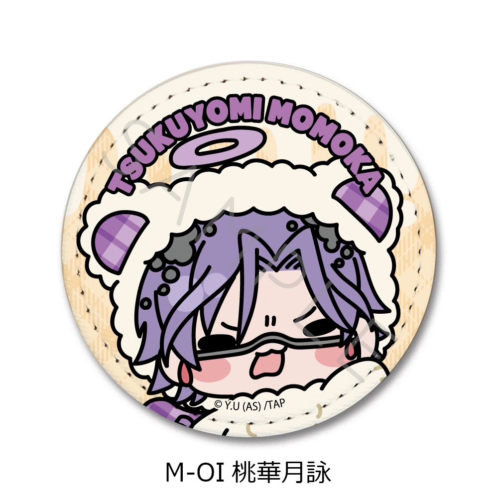 桃源暗鬼 第5弾 レザーバッジ(丸形) M-OI 桃華月詠 ("Tougen Anki" Vol. 5 Leather Badge (Round) M-OI Momoka Tsukuyomi)