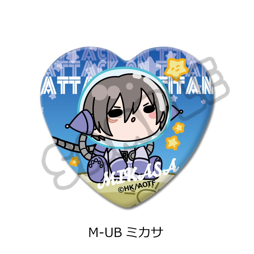 進撃の巨人 The Final Season 第17弾 ハート型缶バッジ M-UB ミカサ ("Attack on Titan The Final Season" Vol. 17 Heart Can Badge M-UB Mikasa)