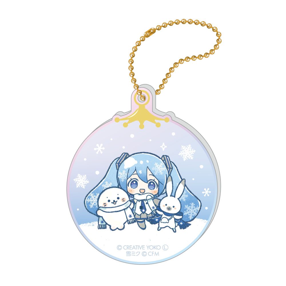 しろたん×雪ミク オーロラアクリルキーホルダー ちびキャラVer. A (Sirotan x Snow Miku Aurora Acrylic Key Chain Chibi Chara Ver. A)