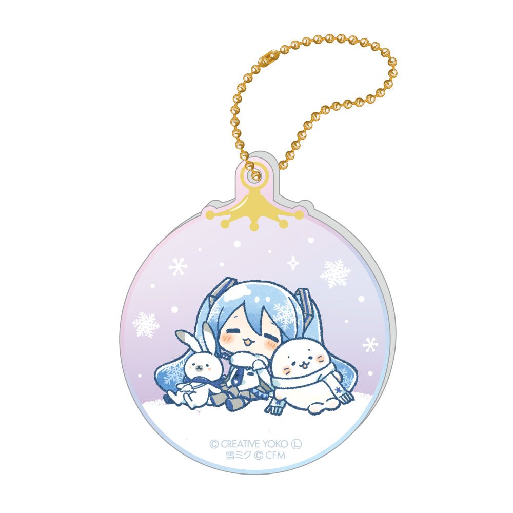 しろたん×雪ミク オーロラアクリルキーホルダー ちびキャラVer. B (Sirotan x Snow Miku Aurora Acrylic Key Chain Chibi Chara Ver. B)