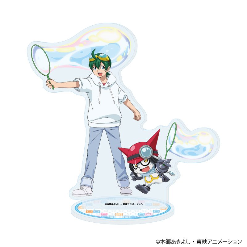 アクリルスタンド デジモンユニバース アプリモンスターズ 01 新海ハル&ガッチモン シャボン玉Ver.(描き下ろしイラスト) (Acrylic Stand "Digimon Universe App Monsters" 01 Shinkai Haru & Gatchmon Soap Bubble Ver. (Original Illustration))