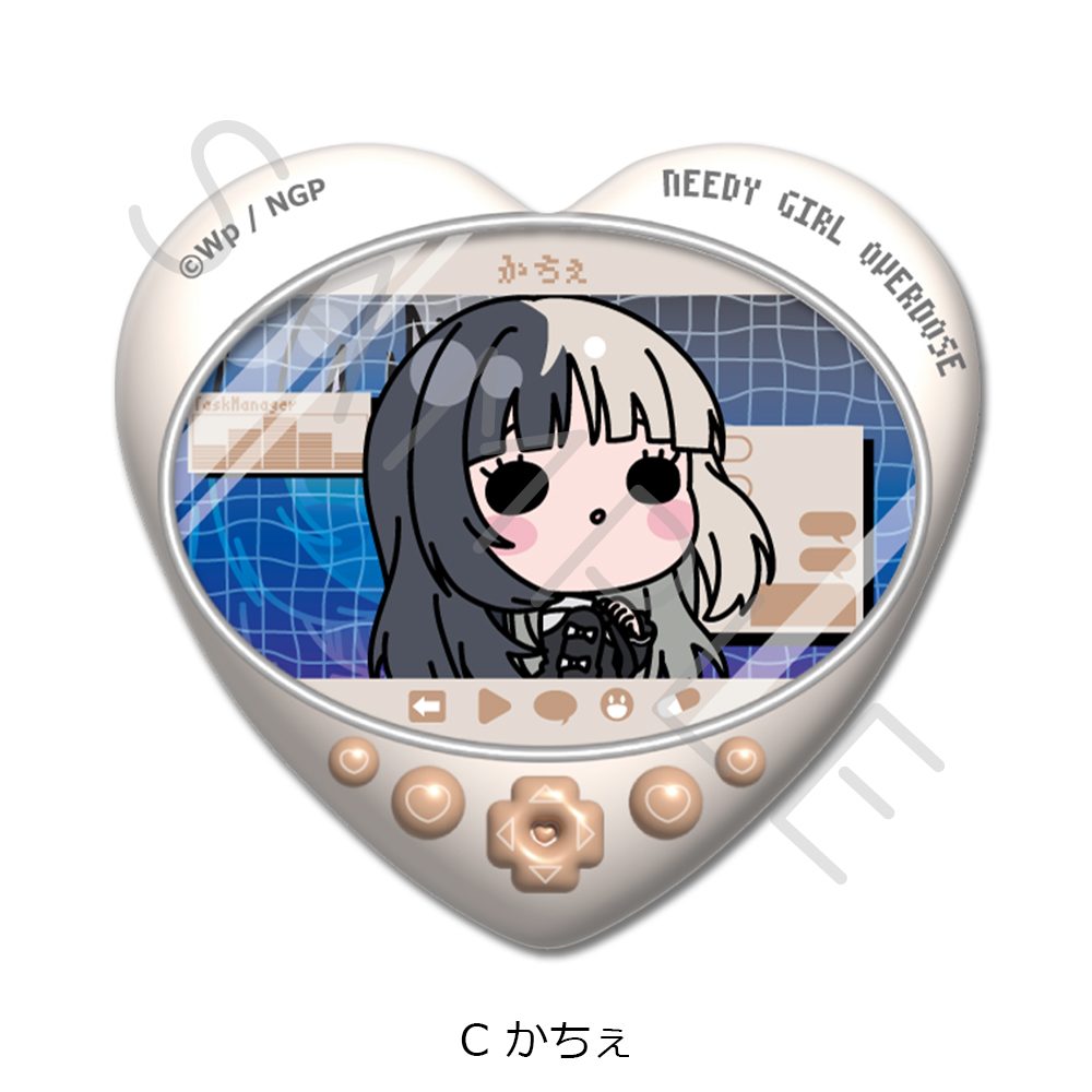 NEEDY GIRL OVERDOSE ハート型缶バッジ C かちぇ ("NEEDY STREAMER OVERLOAD" Heart Can Badge C Kache)