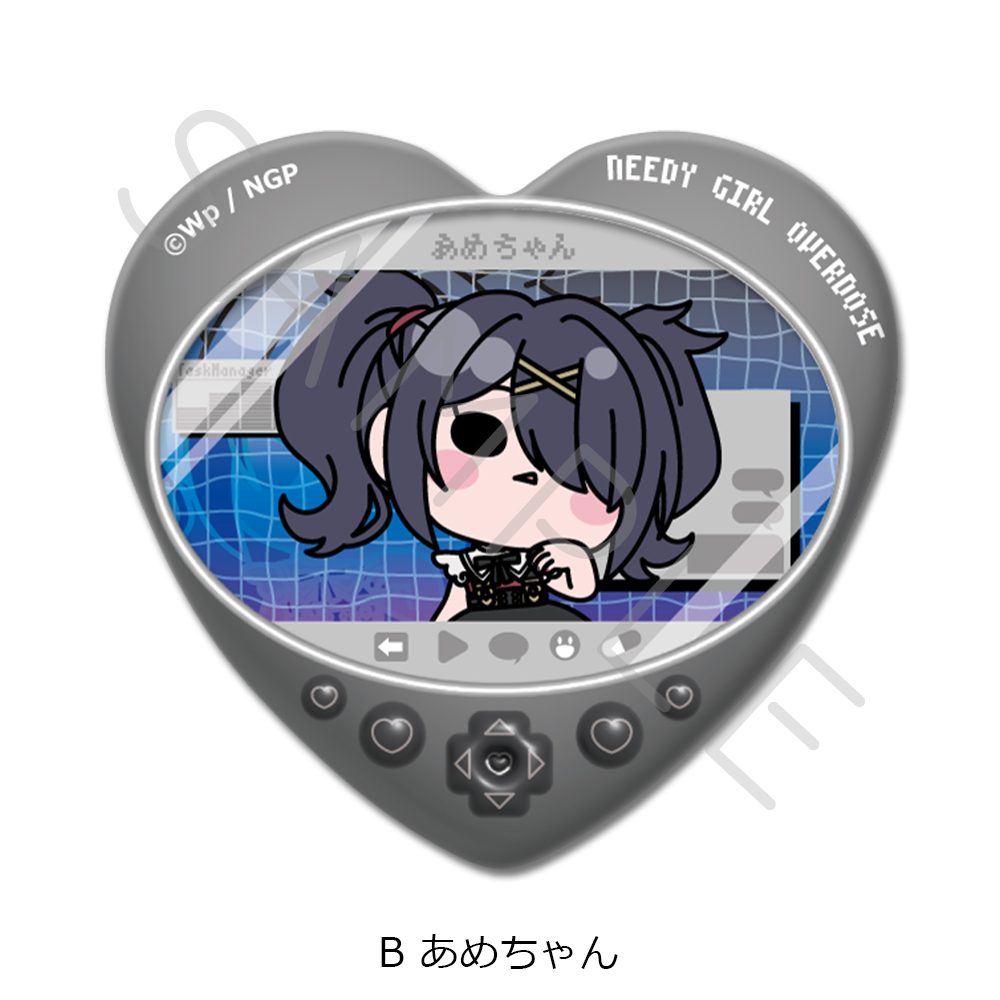 NEEDY GIRL OVERDOSE ハート型缶バッジ B あめちゃん ("NEEDY STREAMER OVERLOAD" Heart Can Badge B Ame-chan)