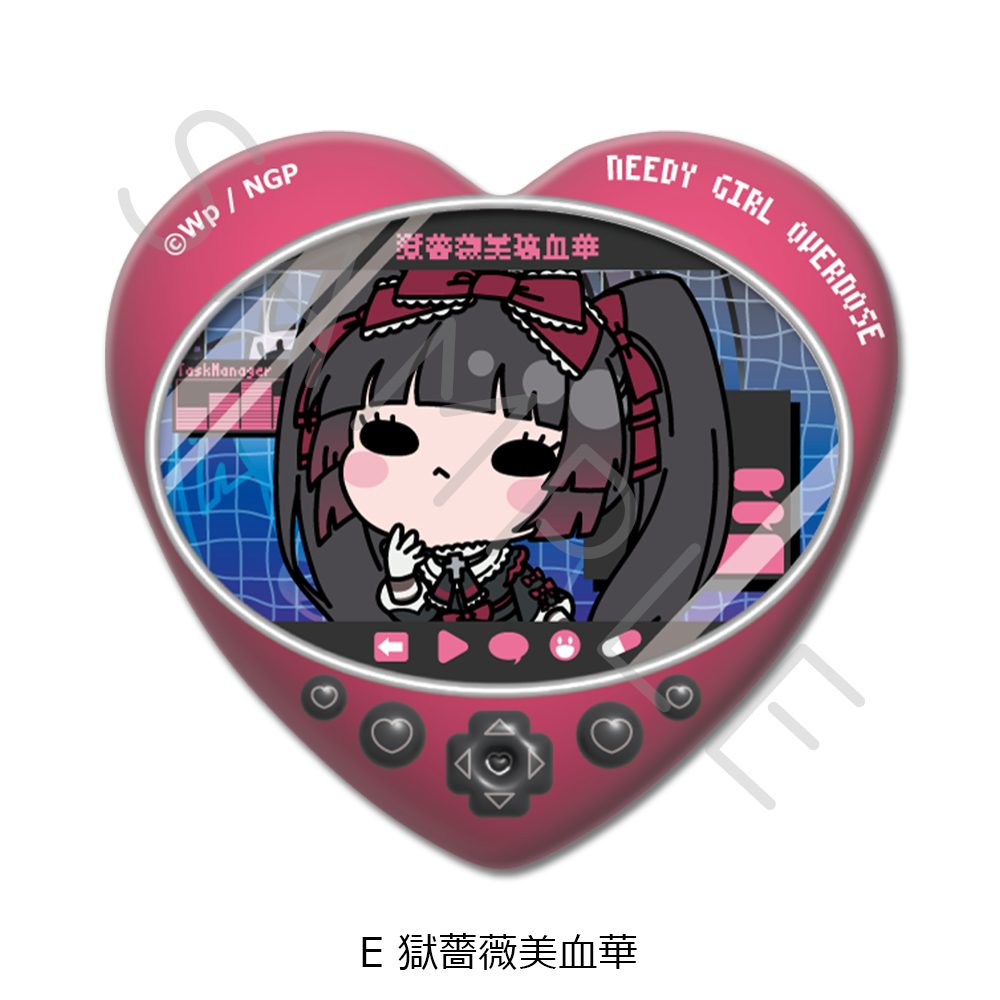 NEEDY GIRL OVERDOSE ハート型缶バッジ E 獄薔薇美血華 ("NEEDY STREAMER OVERLOAD" Heart Can Badge E Gokubara Michica)