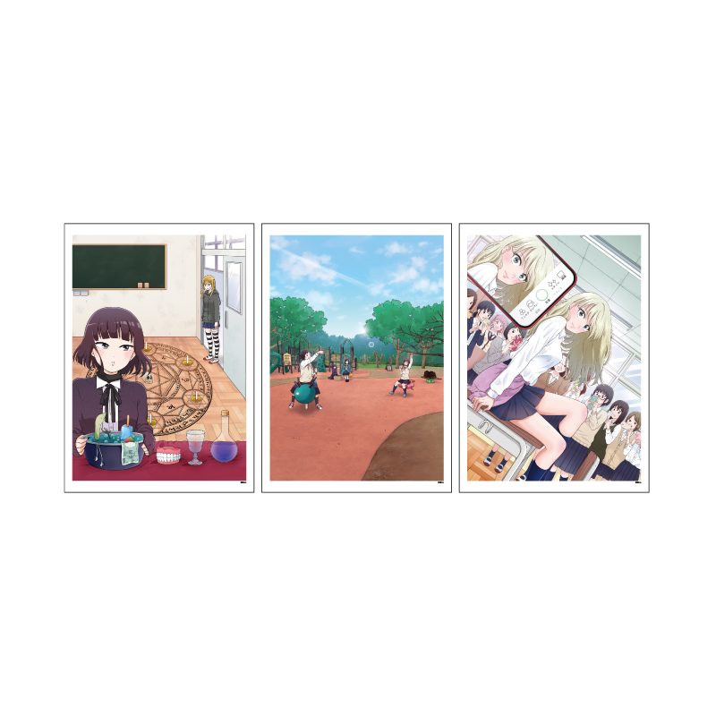REPLICA GENGA 3枚セット 女子高生の無駄づかい 01 A(公式イラスト) (REPLICA GENGA 3 Set "Wasteful Days of High School Girls" 01 A (Official Illustration))
