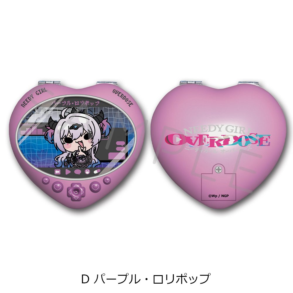 NEEDY GIRL OVERDOSE ハート型コンパクトミラー D パープル・ロリポップ ("NEEDY STREAMER OVERLOAD" Heart Compact Mirror D Purple Lollipop)