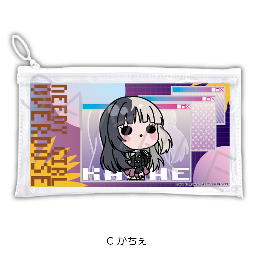 NEEDY GIRL OVERDOSE フラットクリアポーチ C かちぇ ("NEEDY STREAMER OVERLOAD" Flat Clear Pouch C Kache)