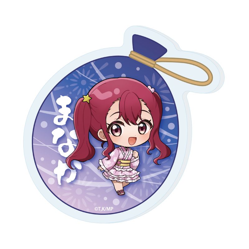 おなまえアクリルプレートバッジ メダリスト 12 炉場愛花 夏祭りVer.(ミニキャライラスト) (Name Acrylic Plate Badge "Medalist" 12 Roba Manaka Summer Festival Ver. (Mini Character Illustration))