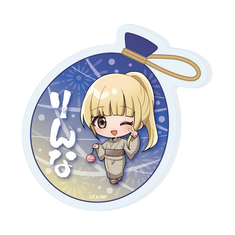 おなまえアクリルプレートバッジ メダリスト 11 申川りんな 夏祭りVer.(ミニキャライラスト) (Name Acrylic Plate Badge "Medalist" 11 Sarukawa Rinna Summer Festival Ver. (Mini Character Illustration))
