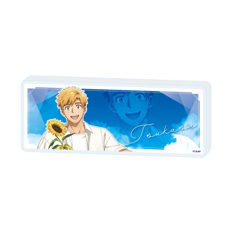 ミニアクリルブロック メダリスト 10 明浦路司 ひまわりVer.(描き下ろしイラスト) (Mini Acrylic Block "Medalist" 10 Akeuraji Tsukasa Sunflower Ver. (Original Illustration))