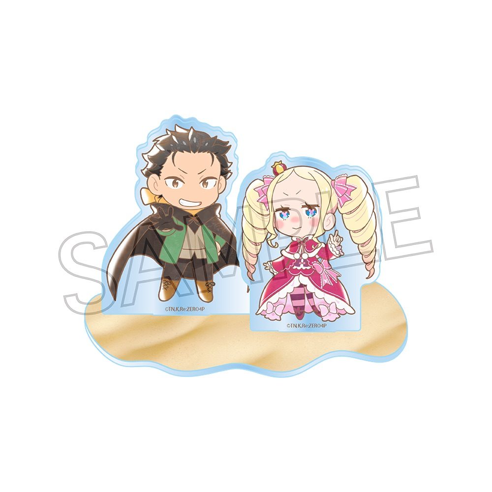 Re:ゼロから始める異世界生活 ミニキャラアクリルスタンド スバル&ベアトリス ("Re:Zero kara Hajimeru Isekai Seikatsu" Mini Character Acrylic Stand Subaru & Beatrice)