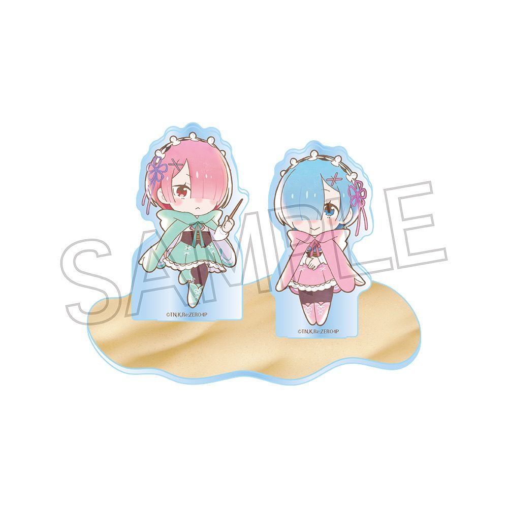 Re:ゼロから始める異世界生活 ミニキャラアクリルスタンド ラム&レム ("Re:Zero kara Hajimeru Isekai Seikatsu" Mini Character Acrylic Stand Ram & Rem)