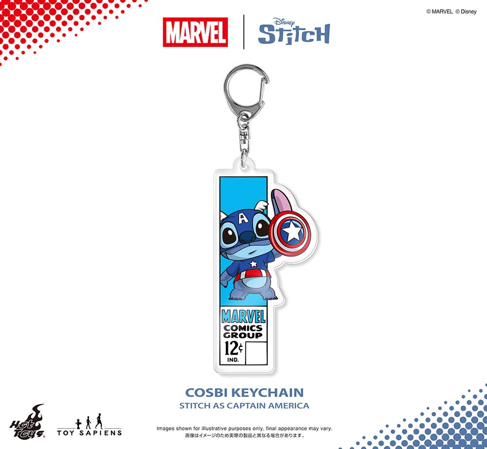 ホットトイズ・ZAKKA コスビ・キーチェーン マーベル スティッチ スティッチ/キャプテン・アメリカ (Hot Toys Zakka Cosbi Key Chain Marvel Stitch Stitch as Captain America)