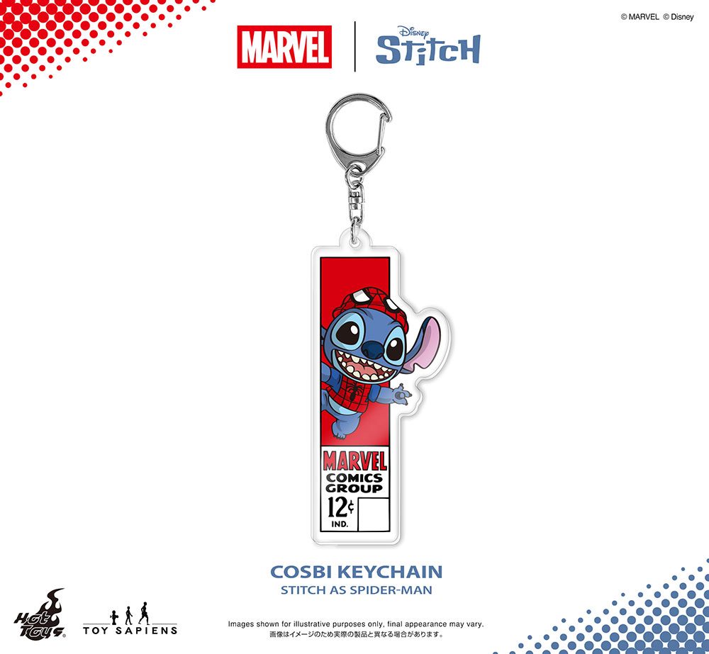 ホットトイズ・ZAKKA コスビ・キーチェーン マーベル スティッチ スティッチ/スパイダーマン (Hot Toys Zakka Cosbi Key Chain Marvel Stitch Stitch as Spider-Man)