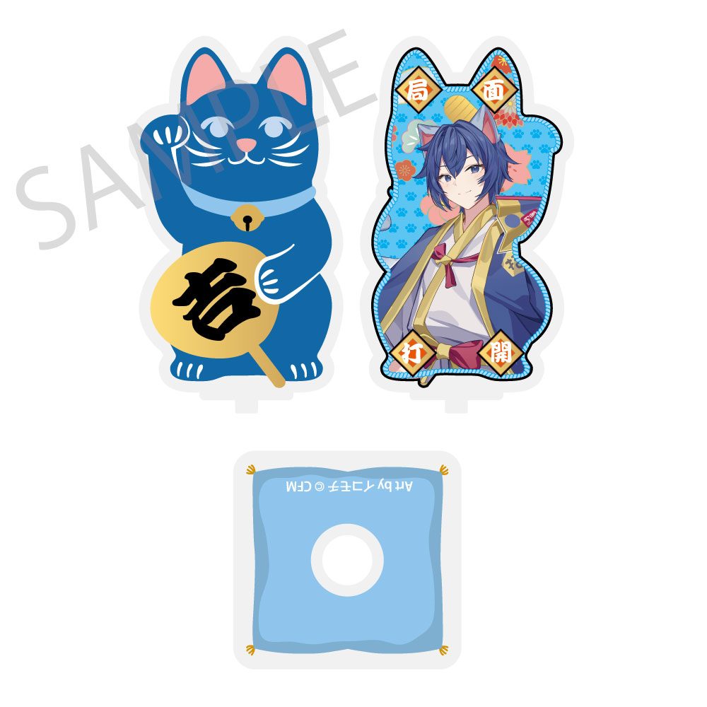 初音ミク×招き猫×真夏の熊谷 まわるダイカットアクリルスタンド KAITO Art by イコモチ (Hatsune Miku x Maneki-neko x Midsummer in Kumagaya Rotating Die-cut Acrylic Stand KAITO Art by Icomochi)