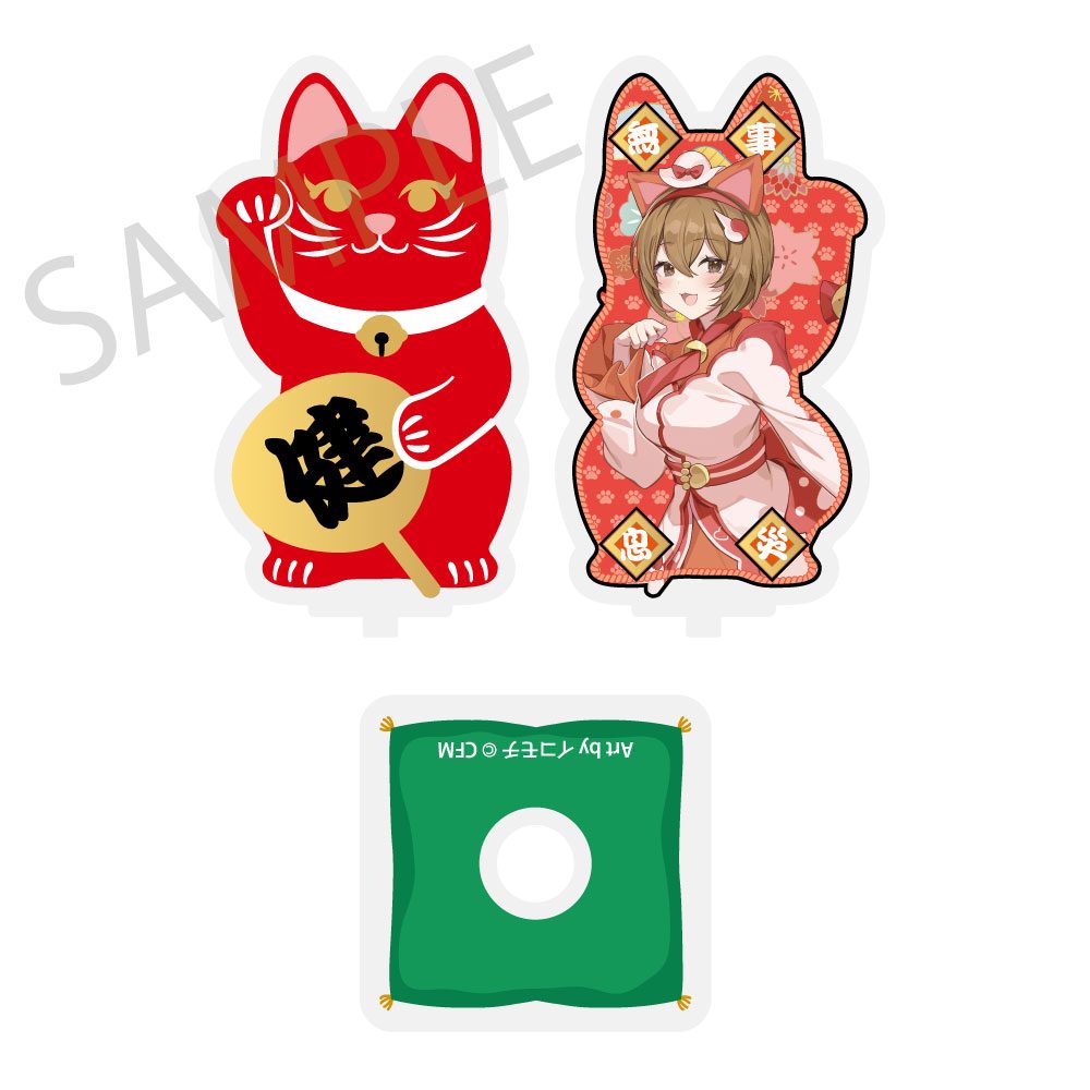 初音ミク×招き猫×真夏の熊谷 まわるダイカットアクリルスタンド MEIKO Art by イコモチ (Hatsune Miku x Maneki-neko x Midsummer in Kumagaya Rotating Die-cut Acrylic Stand MEIKO Art by Icomochi)
