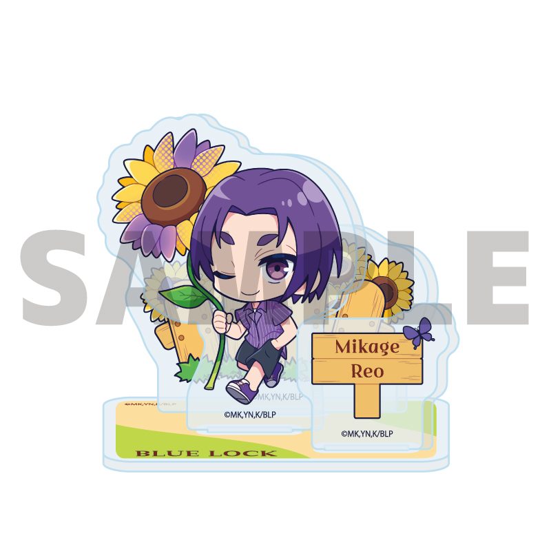 アクリルスタンドプレート ブルーロック 19 御影玲王 カラフルサンフラワーVer.(ミニキャライラスト) (Acrylic Stand Plate "Blue Lock" 19 Mikage Reo Colorful Sunflower Ver. (Mini Character Illustration))