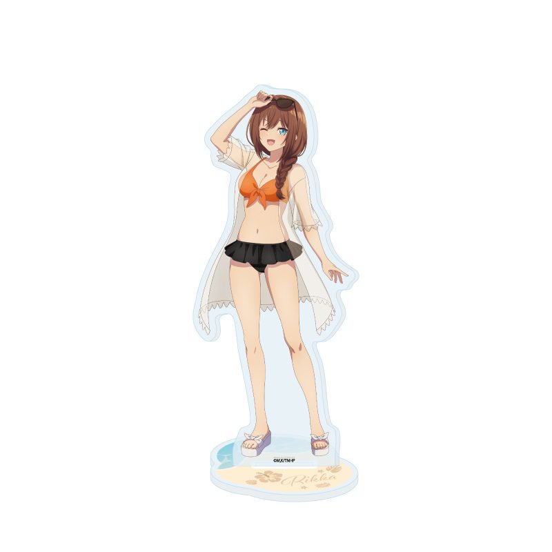 アクリルスタンド 真夜中ハートチューン 05 井ノ華六花 ビーチデートVer.(描き下ろしイラスト) (Acrylic Stand "Tune In to the Midnight Heart" 05 Inohana Rikka Beach Date Ver. (Original Illustration))