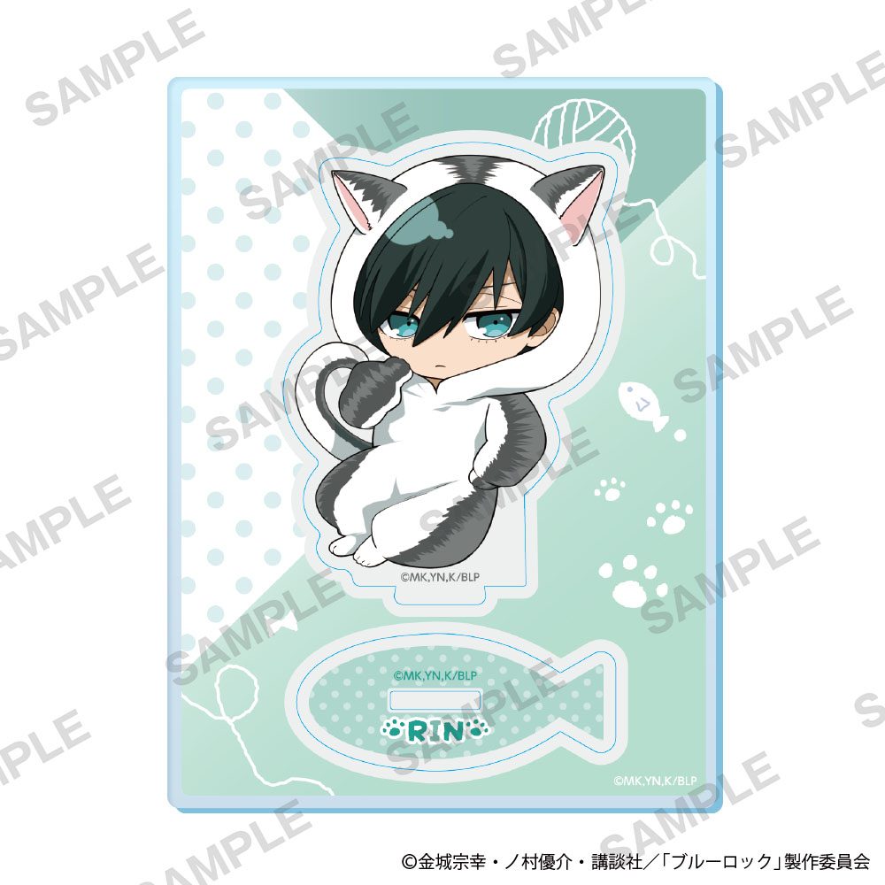 ブルーロック ミニキャラアクリルスタンド 着ぐるみ猫Ver. 糸師凛 ("Blue Lock" Mini Character Acrylic Stand Kigurumi Cat Ver. Itoshi Rin)