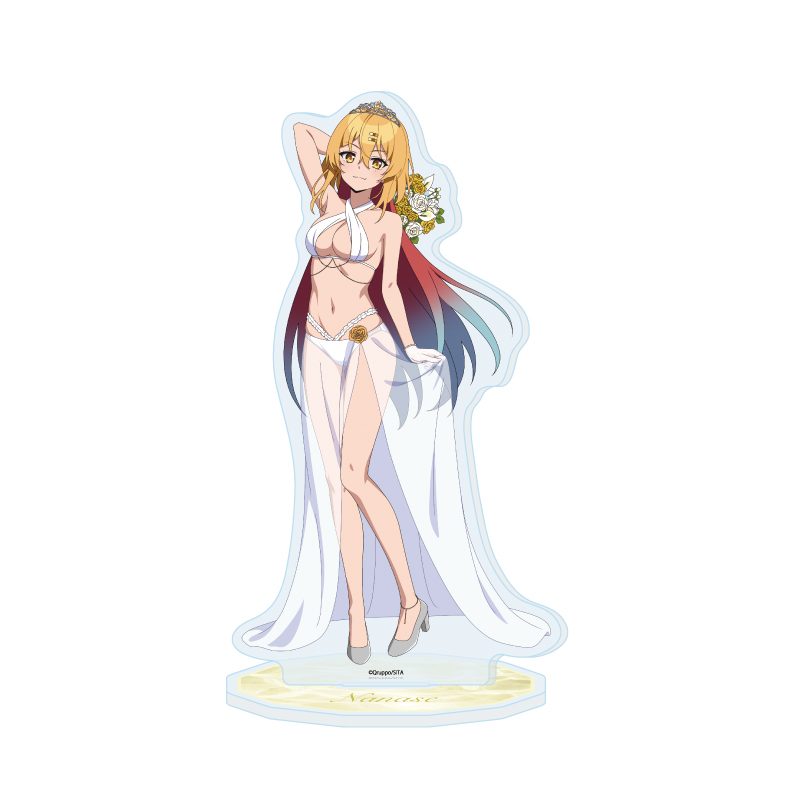 アクリルスタンド ぬきたし THE ANIMATION 05 片桐奈々瀬 水着ウェディングVer.(描き下ろしイラスト) (Acrylic Stand "Nukitashi THE ANIMATION" 05 Katagiri Nanase Swimwear Wedding Ver. (Original Illustration))