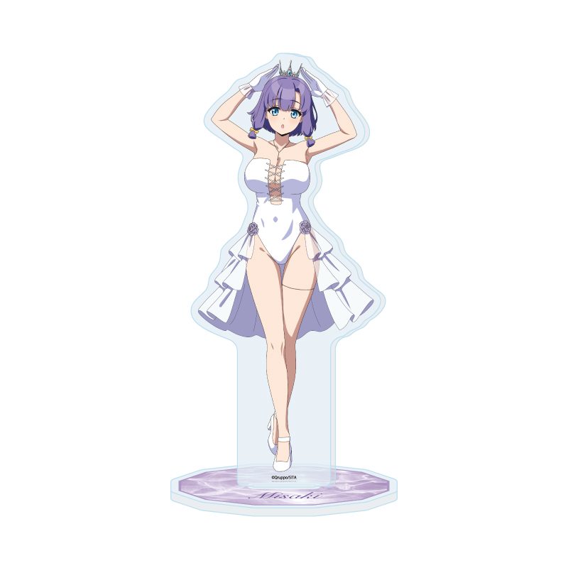 アクリルスタンド ぬきたし THE ANIMATION 07 畔美岬 水着ウェディングVer.(描き下ろしイラスト) (Acrylic Stand "Nukitashi THE ANIMATION" 07 Hotori Misaki Swimwear Wedding Ver. (Original Illustration))