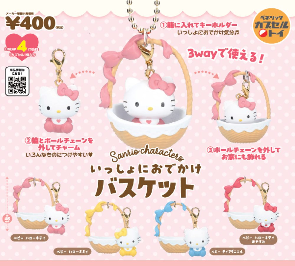 400円カプセル サンリオキャラクターズ いっしょにおでかけバスケット (Sanrio Characters Issho ni Odekake Basket)