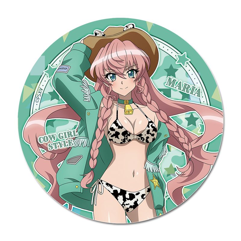 戦姫絶唱シンフォギアXV 描き下ろし キラキラBIG缶バッジ マリア・カデンツァヴナ・イヴ カウガールVer. ("Senki Zessho Symphogear XV" Original Illustration Kirakira Big Can Badge Maria Cadenzavna Eve Cowgirl Ver.)