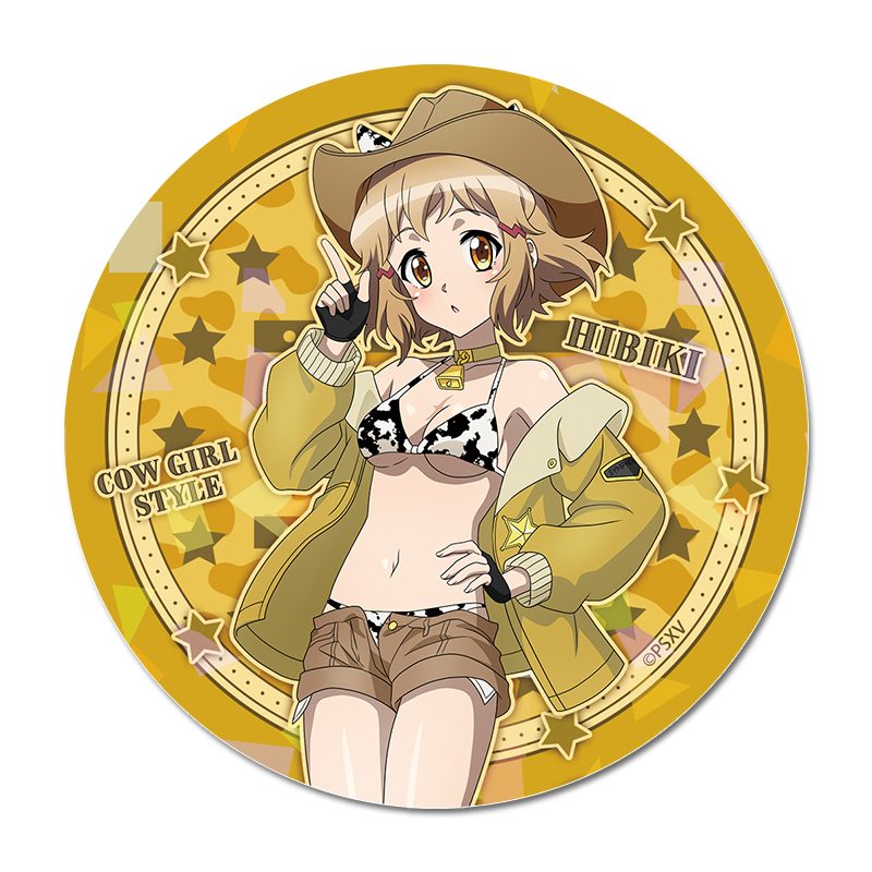 戦姫絶唱シンフォギアXV 描き下ろし キラキラBIG缶バッジ 立花響 カウガールVer. ("Senki Zessho Symphogear XV" Original Illustration Kirakira Big Can Badge Tachibana Hibiki Cowgirl Ver.)
