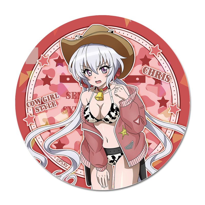 戦姫絶唱シンフォギアXV 描き下ろし キラキラBIG缶バッジ 雪音クリス カウガールVer. ("Senki Zessho Symphogear XV" Original Illustration Kirakira Big Can Badge Yukine Chris Cowgirl Ver.)