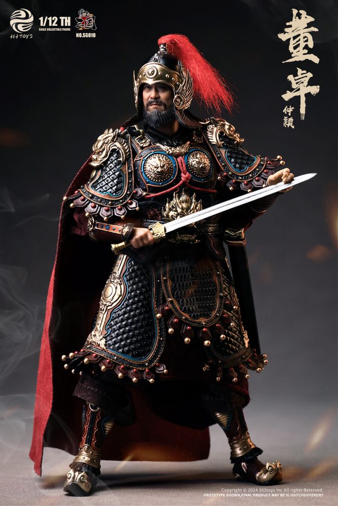 303TOYS 掌中三国志 SG010 郿侯董卓(とうたく)-仲穎(ちゅうえい) 1/12スケール可動フィギュア 通常版 (303TOYS POCKET THREE KINGDOMS SG010 MARQUIS OF MEI DONG ZHUO - ZHONG YING 1/12 SCALE ACTION FIGURE NORMAL EDITION)