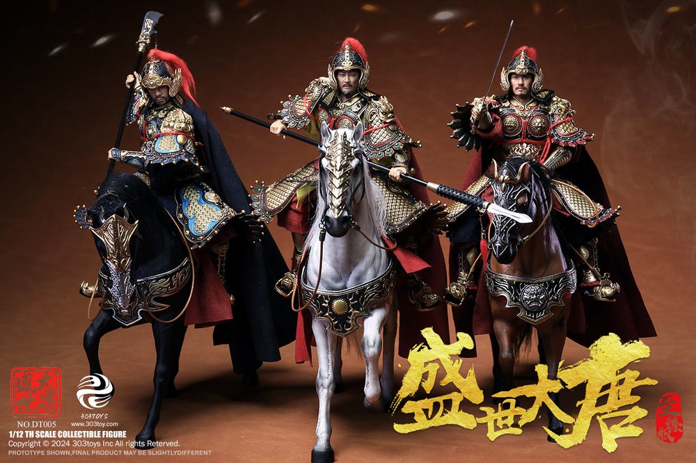 303TOYS 盛世大唐 DT005 1/12スケール可動フィギュア 3体セット (303TOYS THE PROSPEROUS TANG DYNASTY DT005 1/12 SCALE ACTION FIGURE SET OF THREE)