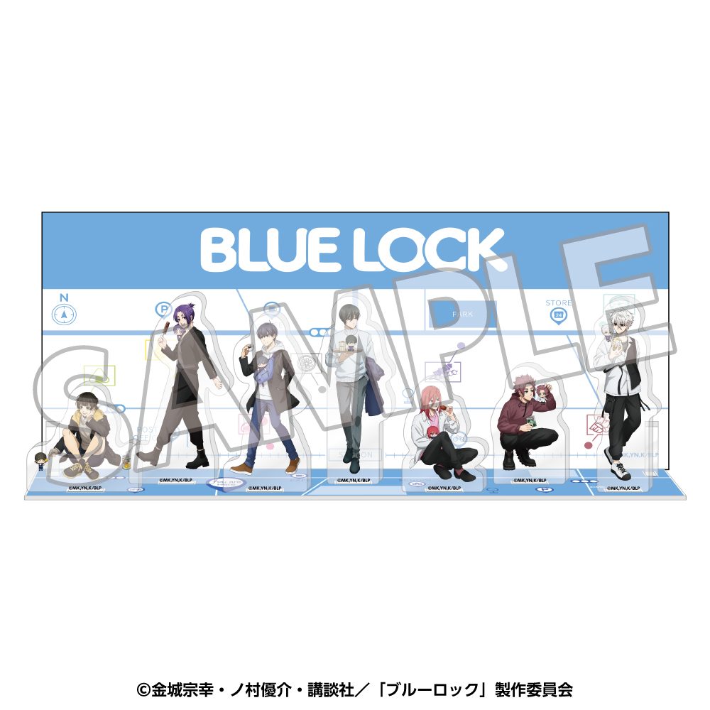 ブルーロック 背景カード付 アクリルジオラマスタンド メモリアル もぐぬいと食べ歩き ("Blue Lock" Acrylic Diorama Stand with Background Card Memorial Mogumogu Plush to Eating Around)