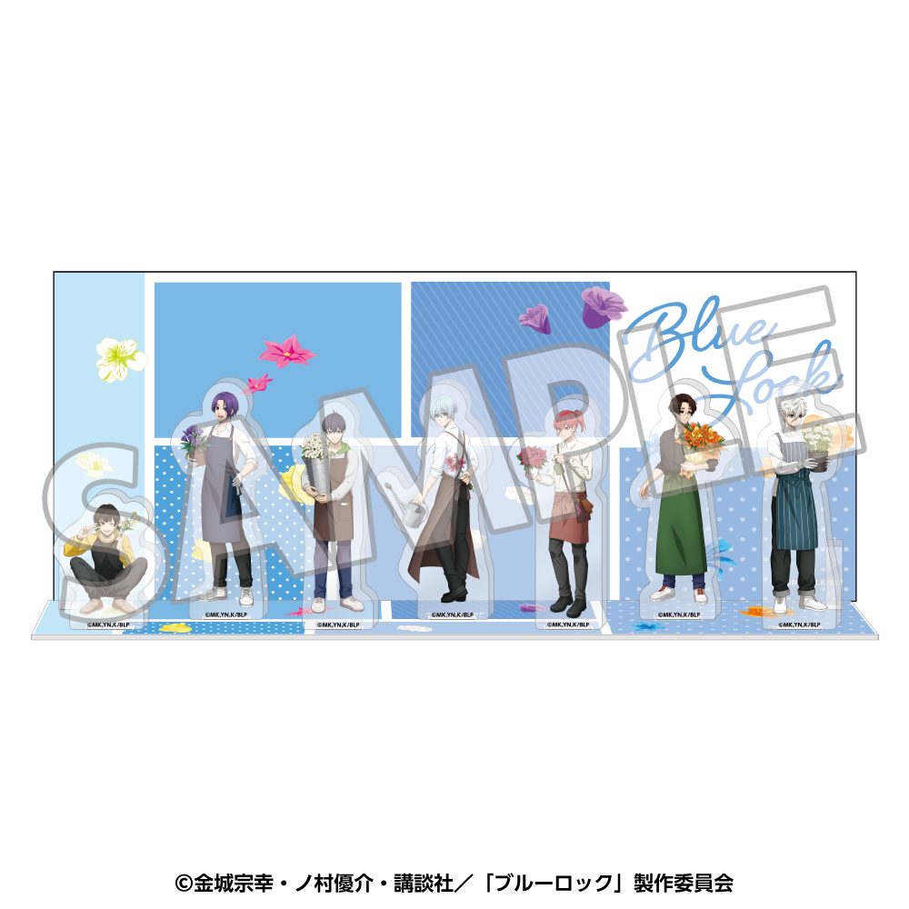 ブルーロック 背景カード付 アクリルジオラマスタンド メモリアル フラワーマルシェ ("Blue Lock" Acrylic Diorama Stand with Background Card Memorial Flower Marche)