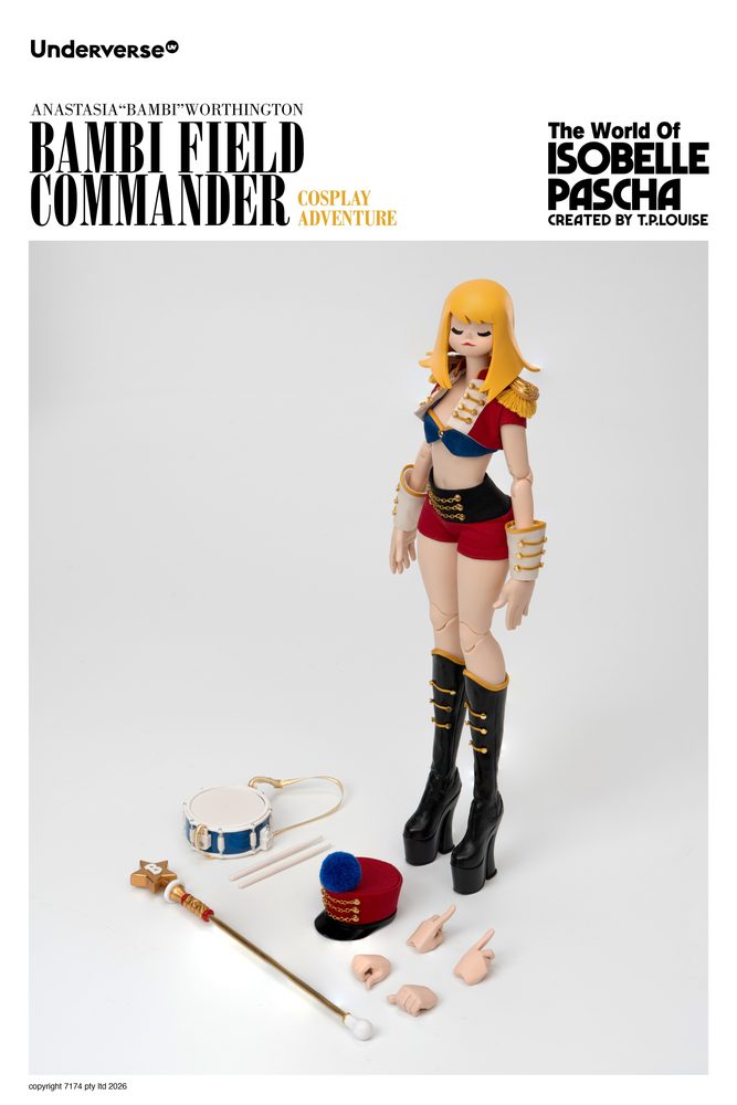 Underverse The World of Isobella Pascha(ザ・ワールド・オブ・イゾベル・パスハ) Cosplay Bambi Field Commander(バンビ・フィールド・コマンダー) 1/6スケール可動フィギュア (UNDERVERSE THE WORLD OF ISOBELLA PASCHA COSPLAY BAMBI FIELD COMMANDER 1/6 SCALE ACTION FIGURE)