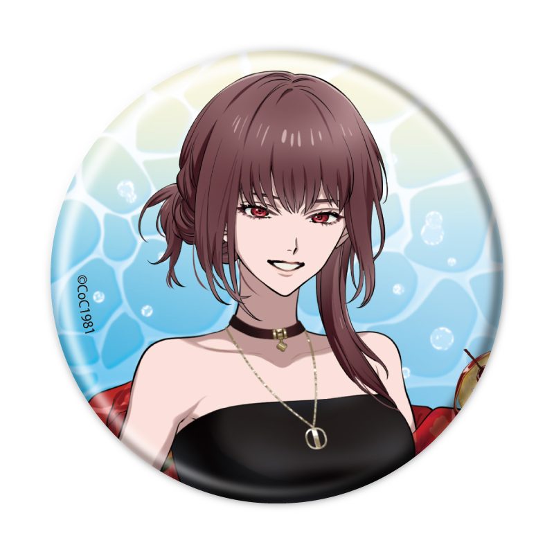 缶バッジ プルガトリウムの夜 デストルドーの使者 01 桃下冬香 夏カフェVer.(描き下ろしイラスト) (Can Badge "Night of Purgatorium" "Messenger of Destrudo" 01 Momoshita Toka Summer Cafe Ver. (Original Illustration))