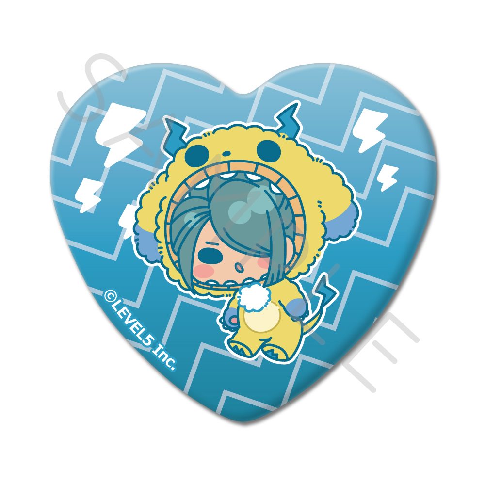 イナズマイレブン 英雄たちのヴィクトリーロード ハート型缶バッジ M-SD 風丸一郎太 ("Inazuma Eleven: Victory Road" Heart Can Badge M-SD Kazemaru Ichirota)