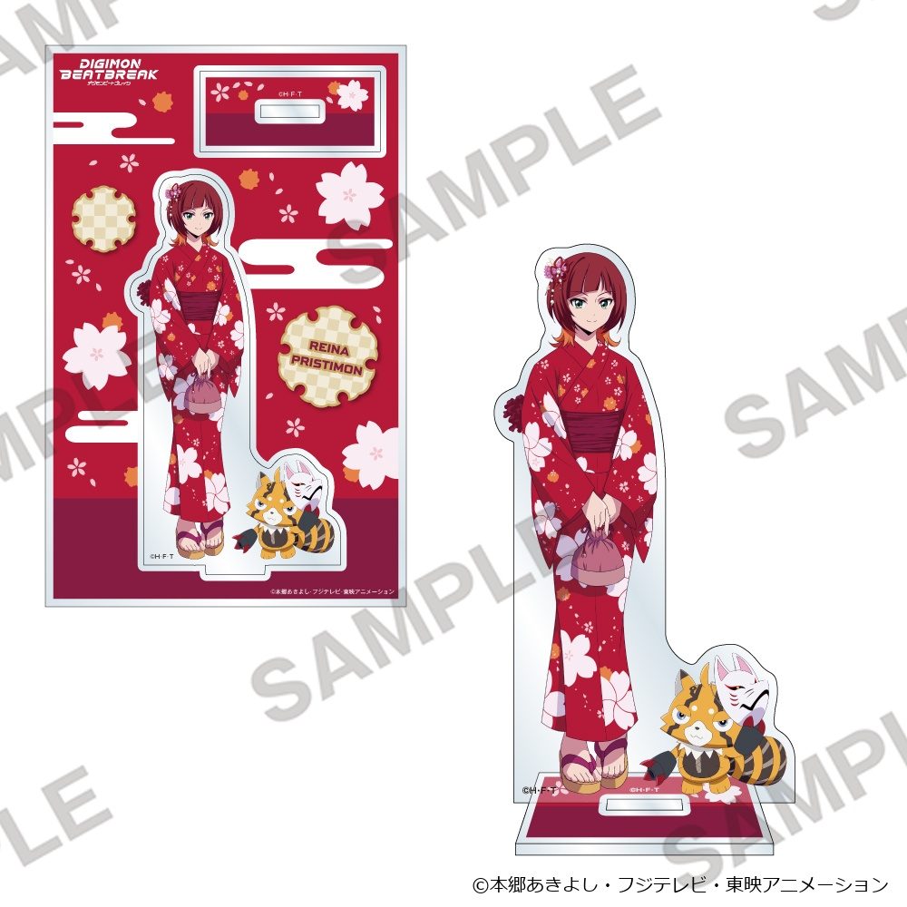 DIGIMON BEATBREAK アクリルスタンド お祭りVer. 咲夜レーナ&プリスティモン ("DIGIMON BEATBREAK" Acrylic Stand Festival Ver. Sakuya Reina & Pristimon)