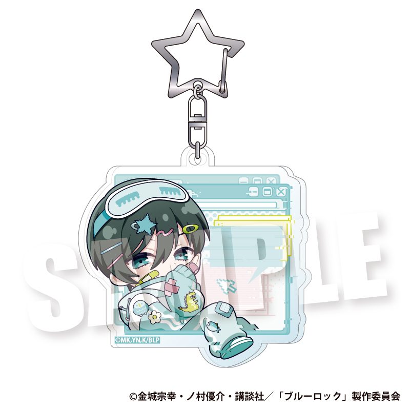 ブルーロック アクリルキーホルダー ドキ★バグVer. 糸師凛 ("Blue Lock" Acrylic Key Chain Doki Bug Ver. Itoshi Rin)