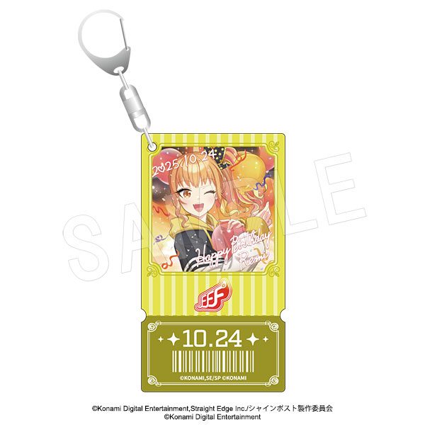 シャインポスト チケットカード風バースデーホロアクリルキーホルダー 梨子木麗美 ("Shine Post" Ticket Card Style Birthday Hologram Acrylic Key Chain Nashinoki Remi)